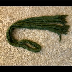Dark green knit scarf